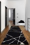 Conceptum Alfombra de Pasillo Broken Blanco y Negro 80 x 300 cm